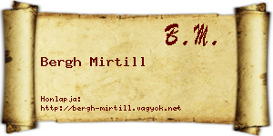 Bergh Mirtill névjegykártya