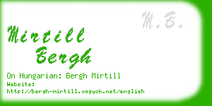 mirtill bergh business card